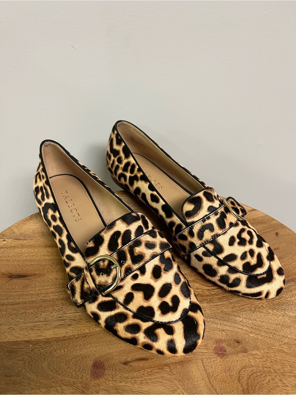 Talbots Ryan Buckle Loafers in Leopard Print Calf Hair - Sz 8.5